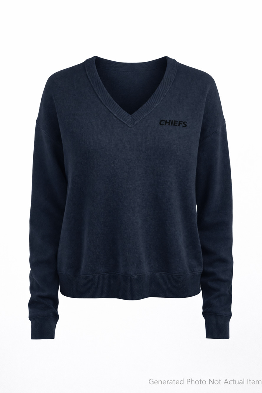 Cutter & Buck Chiefs V Neck Sweatshirt USA Cotton Vintage XL Ladies